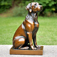 Sculptures d'animaux en bronze extérieur de prix usine Statues de chien grandeur nature de jardin pour la décoration à la maison