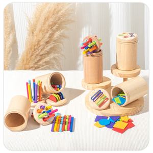 Juguete para niños Montessori, juguete educativo de Motor fino tres en uno, juguete de madera transfronterizo <span class=keywords><strong>Popular</strong></span> con clasificación de colores - Product Image 5