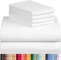 Ensemble de draps de lit 18 "avec drap plat et taies d'oreiller Confortable sans plis Pack de six Queen Size Deep Poches