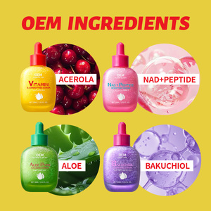 Set de Suero Facial 4 en 1 al por Mayor, Vitamina <span class=keywords><strong>C</strong></span>, NAD+, Péptidos, Bakuchiol, <span class=keywords><strong>Aloe</strong></span>, Antienvejecimiento, Hidratante, Iluminador, Reparador, OEM, 30 ml - Product Image 4