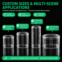 Tube cylindrique transparent en PET personnalisé avec couvercle pour bonbons, chocolats, cadeaux, jouets, cosmétiques, emballage de vente au détail