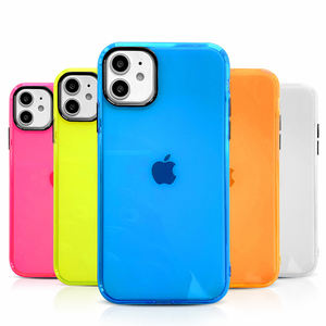 Coque en TPU souple pour iPhone, compatible modèles 12, 11, 13, 7, 8, X XR, transparente, motif néon, OEM, offre spéciale, - Product Image 5