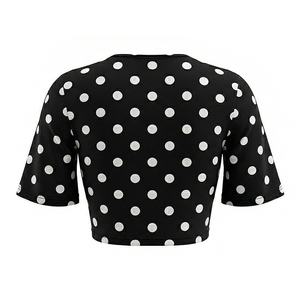 Viviblook D26TP120 Top corto ajustado con estampado de lunares y manga corta para mujer, novedad de verano, Sexy, para mujer - Product Image 6