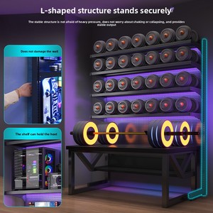 Bàn Máy tính văn phòng tại nhà với máy tính để bàn đục lỗ bàn chơi game di động để học và giá lưu trữ sàn phòng ngủ bao gồm - Product Image 5