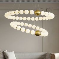 Lustre en fer forgé doré de style nordique moderne minimaliste du milieu du siècle, éclairage de luxe pour salon et salle à manger, Tmall Genie