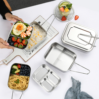 Boîte à lunch portable en acier inoxydable Yurtrain 304 avec couvercle anti-fuite et compartiments frais et chauffables pour les étudiants