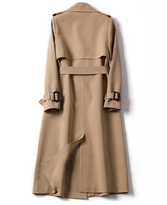 Coupe-Vent <span class=keywords><strong>Mi</strong></span>-<span class=keywords><strong>Long</strong></span> Ohsisa pour <span class=keywords><strong>Femme</strong></span>, Style Rétro Décontracté, Veste Imperméable Vintage Printemps-Automne - Product Image 4