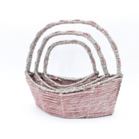 Vente directe en forme de bateau, poignée haute, corde en papier multicolore, panier à fleurs de haute qualité, panier de rangement