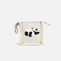 Mini pochette en toile à fermeture éclair avec motif de fruits personnalisé et logo sur mesure pour femmes, pour pièces de monnaie, téléphones portables, reçus et écouteurs