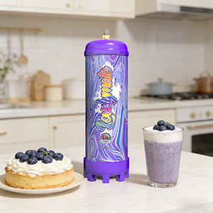 Cilindro de gas CO2 de alta presión para crema batida, en stock en EE. UU., con logo personalizado para hoteles, cocinas y repostería. - Product Image 1