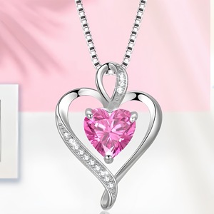 Collar con Colgante <span class=keywords><strong>de</strong></span> Corazón Estilo Coreano, Chapado en Oro <span class=keywords><strong>de</strong></span> 18K, Cadena <span class=keywords><strong>de</strong></span> Caja, Joyería para Uso Diario, Exquisita Joyería <span class=keywords><strong>de</strong></span> Plata para Mujer - Product Image 5