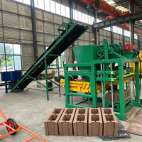 Machine à fabriquer des blocs creux entièrement automatique contrôlée par PLC QT4-25, machine à fabriquer des briques de pavage en ciment, machine à fabriquer des briques vibrantes