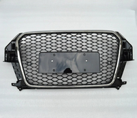 Parrilla Delantera Estilo Panal de Abeja, Material ABS, Estilo RSQ3, Marco Cromado PNB, Rejilla Negra para Audi Q3 SQ3 2013-2015 8U, Fácil Instalación
