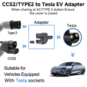 อะแดปเตอร์เชื่อมต่อรถยนต์ไฟฟ้า CCS2 สำหรับ <span class=keywords><strong>Tesla</strong></span> 150A 500V DC ชาร์จเร็ว สำหรับรถยนต์ <span class=keywords><strong>Tesla</strong></span> รุ่น <span class=keywords><strong>S</strong></span>/X/3/Y - Product Image 4