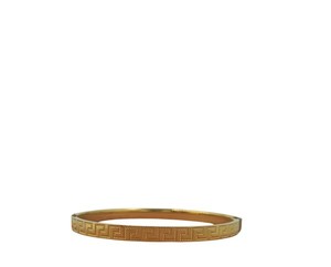 DIVYORO Classic Gold Kada Detailed Greek-Key Inspired Engraving <b>Copper</b> Brass Gold Plated Lightweight 20g <b>Bracelet</b> Women Fashion - Product Image 1