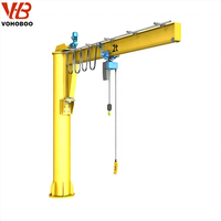 Grue à flèche à bras bon prix 500kg 1ton 2ton 3ton pour atelier de construction avec palan à chaîne électrique