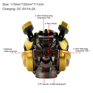 Transformers <span class=keywords><strong>Bee</strong></span> Mũ bảo hiểm không dây bt5.0 Loa sáng tạo loa không dây phim hoạt hình nhà văn phòng không dây loa trang trí quà tặng - Product Image 3