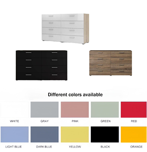 Caldo moderno in legno bianco <span class=keywords><strong>8</strong></span> cassetti cassettone nero cassettiera di armadi per la stanza - Product Image 5