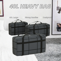 Sac à dos de voyage robuste 40L pour dortoir universitaire, grand sac de rangement pour déménagement, en tissu, avec poignées solides et fermetures éclair, gain de place