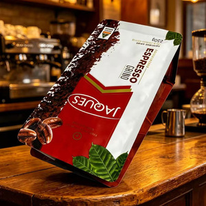 Bolsa de fondo plano con logotipo personalizado, con cierre hermético, para envasar café de 250g, con válvula unidireccional - Product Image 6