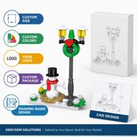 Ensembles de blocs de construction personnalisés, bonhomme de neige de Noël, jouets pour enfants, jouet de construction STEM, briques éducatives DIY, kit de modèles de vacances, cadeau