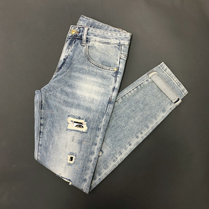 Nouvelles collections automne-hiver 2025 : Jeans brodés pour hommes, coupe droite élastique, polyvalents et décontractés, pantalons longs pour hommes, vente en gros usine - Product Image 6