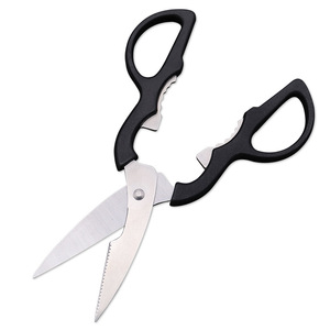 <b>Kitchen</b> <b>Scissors</b> Stainless Steel Black Straight Head Versatile Household Use - Product Image 2