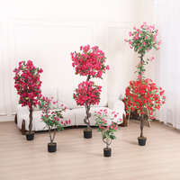 Arbre artificiel pour décoration de fête à domicile et de mariage, Bougainvillier rose artificiel presque naturel