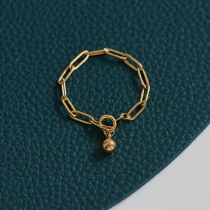 Anillo de Cadena de Bolas de Acero Inoxidable a la Moda, Cadena Minimalista para Suéter, Tamaño Ajustable, Regalo Infantil y Moderno - Product Image 4