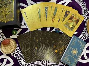 金箔タロットカードカスタマイズ印刷カラフルなプラスチック12 * 7cm PVCプラスチック,防水 - Product Image 5