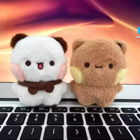 Lindo oso panda de dibujos animados suave respetuoso con el medio ambiente duradero colgante muñeca llaveros magnéticos mochila Día de San Valentín pareja regalos