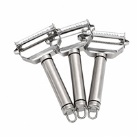 PURE COOK Groenteschiller 304 roestvrij staal 3-delige set Dual Head fruitschiller voor keukengereedschap Multifunctioneel