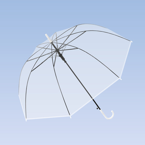 Tùy chỉnh quảng cáo đơn giản thẳng hướng dẫn sử dụng trong suốt Windproof không thấm nước ô 8 xương cong gỗ xử lý 97cm đường kính - Product Image 5