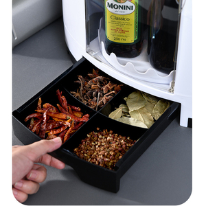Soporte de plástico para almacenamiento de especias, caja giratoria para aceite de cocina, <span class=keywords><strong>sal</strong></span>, salsa, vinagre, condimentos y cubiertos - Product Image 6