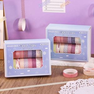 Set de Cintas Adhesivas Decorativas Washi de Doble Cara para Planificador Juvenil, 20 Rollos en Caja, Serie de Colores Macaron Sólidos, Estilo Vintage - Product Image 6