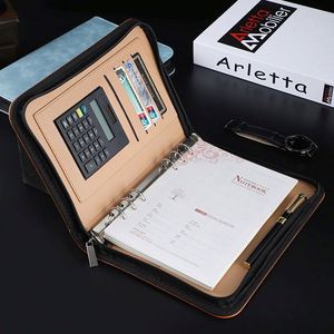 Promotional Business PU Leather Organizer Multi-Functional A6/A5/B5 Binder with Zipper Custom Logo Gift <b>Notebook</b> for Managers - Product Image 4