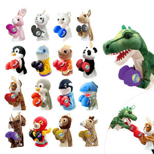 17 styles de jouets en peluche doux et mignons pour enfants, animaux de dessin animé, marionnettes de boxe interactives parent-enfant avec effets sonores - Product Image 1