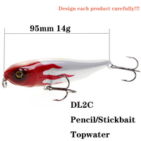 LUTAC Top Water Trolling Lure 95mm/14g Long Casting Floating Crayon Lures ABS Plastic Laser Coating VMC Treble Hook Hard Baits
