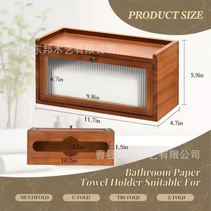 Wooden Wall Mounted Tissue Box Rectangular Multipurpose With Acrylic Door For Bathroom <b>Kitchen</b> Toilet <b>Paper</b> Storage - Product Image 5
