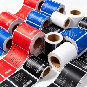Étiquettes adhésives en rouleau personnalisées en papier kraft transparent, résistantes à l'eau, avec impressions de logo, petites commandes de stickers découpés à la forme, forte adhérence - Product Image 1