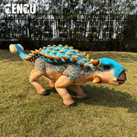 Robot Dinosaure Animatronique Ankylosaure Réaliste avec Marche et Sons pour Parc d'Attractions