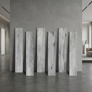 Mosaico de Porcelana Gris Madera Real 200x1200mm, Losetas de Porcelana para Piso con Diseño de Tablas de Madera, Fabricante de la India, Loseta de Porcelana para Piso 600x1200 - Product Image 1