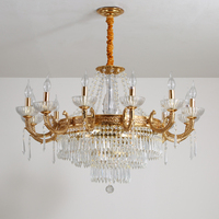 Jewellerytop, lámpara colgante de cobre completo europeo, lámpara de estilo victoriano, candelabros de cristal, techo de lujo para Iglesia