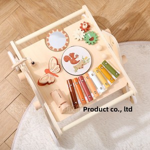 Table musicale multifonctionnelle en <span class=keywords><strong>bois</strong></span> pour enfants, chariot d'éveil musical, <span class=keywords><strong>instrument</strong></span> <span class=keywords><strong>de</strong></span> percussion Orff avec clochettes et tambour, 6 pièces - Product Image 4