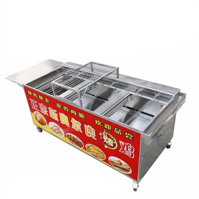Fabriek Directe Verkoop Horizontale Kip Roaster Rotisserie Gebruik Houtskool Gas Vlees Roosteren Grill Machine