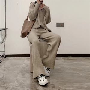 Casual <strong>Hoodie</strong> Suit Polyester Cashmere Fleece Sweater and Pant Set <strong>Girs</strong> Custom Plus Size 2 Piece Set Women - Product Image 4