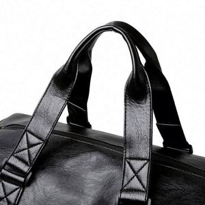Sac de voyage de sport en cuir imperméable de grande taille avec logo personnalisé, sac de week-end en PU - Product Image 6