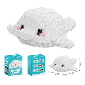 Blocs de construction d'animaux marins très vendus, petites particules, ensemble pour enfants de 5 à 7 ans, jouet unisexe en plastique ABS - Product Image 4