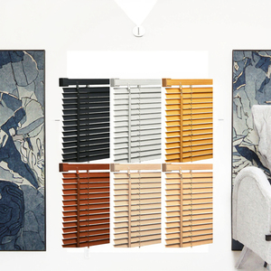 Electric Faux <strong>Wood</strong> <strong>Roller</strong> <strong>Blinds</strong> Modern Horizontal Plain Design Blackout Easy Clean French Window Lithium Battery Waterproof - Product Image 3