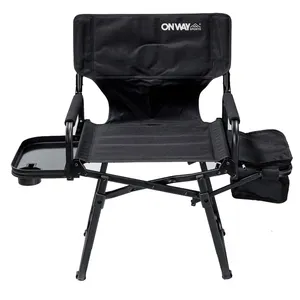 Onwaysports-Silla de aluminio plegable con bolsa de refrigeración para exteriores, asiento ligero y portátil para acampada